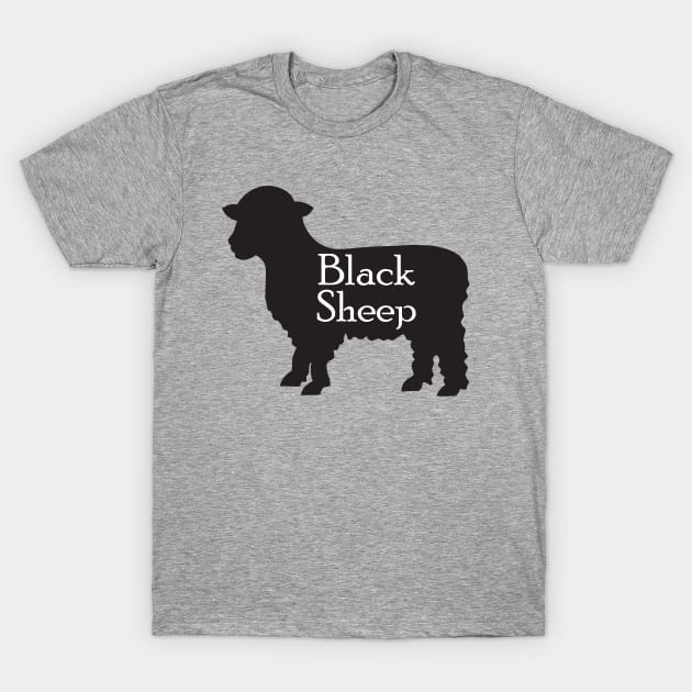 MUTCD W11-17 Black Sheep Crossing Sign T-Shirt by HipsterSketch